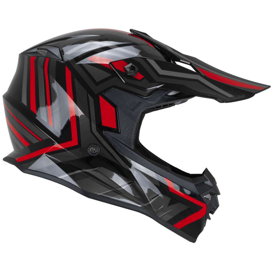 Casco Moto Integrale CGM 367G MUD-X FURY Nero Grigio Rosso