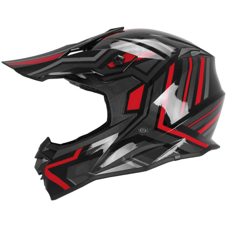 Casco Moto Integrale CGM 367G MUD-X FURY Nero Grigio Rosso