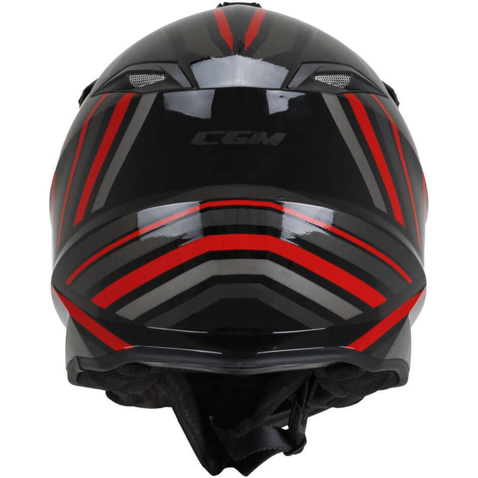 Casco Moto Integrale CGM 367G MUD-X FURY Nero Grigio Rosso