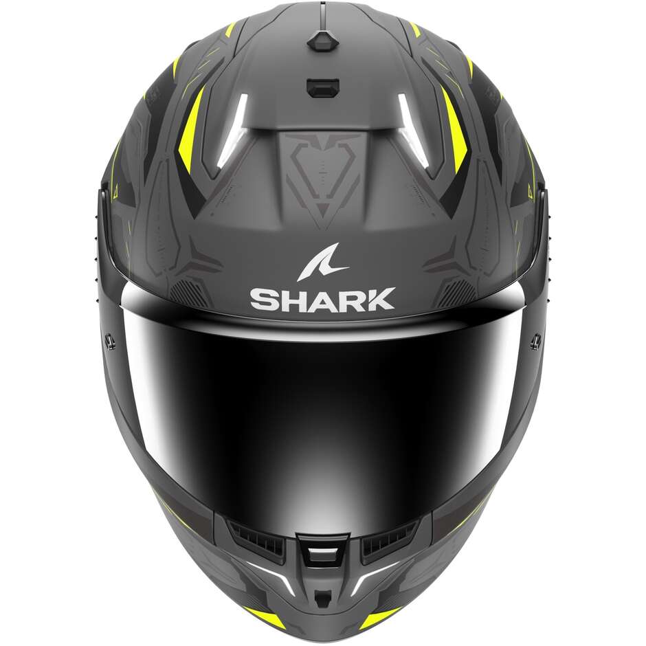 Casco Moto Integrale Con Led Shark SKWAL i3 LINIK MAT Antracite Giallo Nero