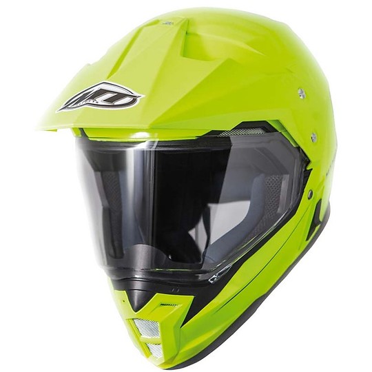 Casco Moto Integrale Cross Enduro MT Helmets Synchrony DuoSport SV Solid Giallo Fluo