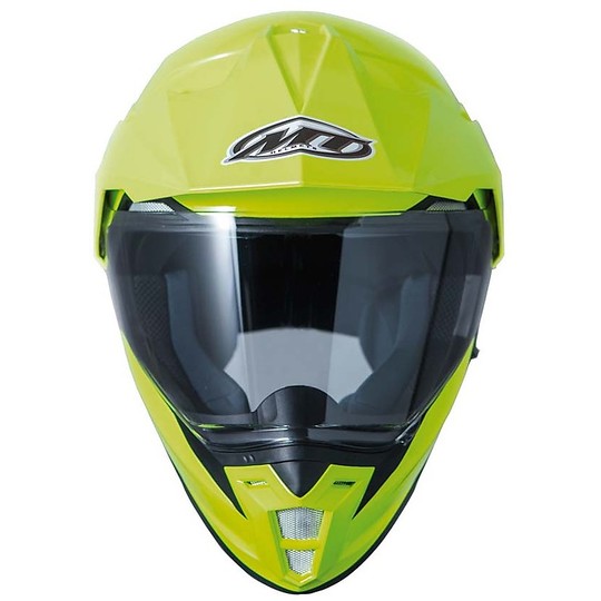 Casco Moto Integrale Cross Enduro MT Helmets Synchrony DuoSport SV Solid Giallo Fluo