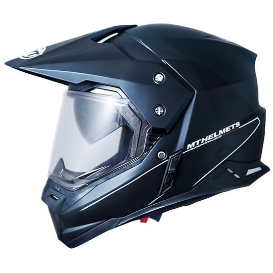 Casco Moto Integrale Cross Enduro MT Helmets Synchrony DuoSport SV Solid Nero Lucido