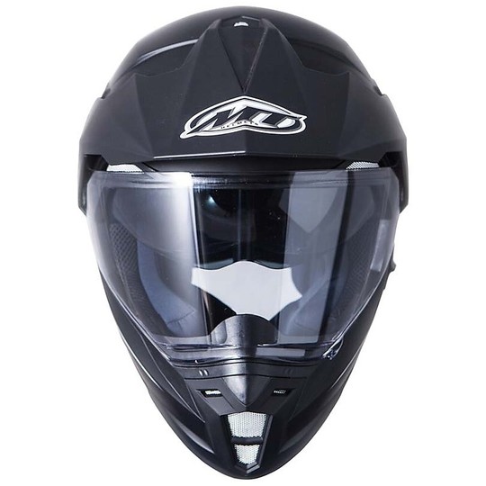 Casco Moto Integrale Cross Enduro MT Helmets Synchrony DuoSport SV Solid Nero Opaco