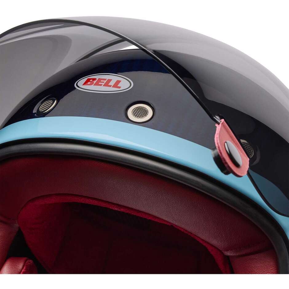 Casco Moto Integrale Custom Bell BULLITT GT CARBON LANE Blu