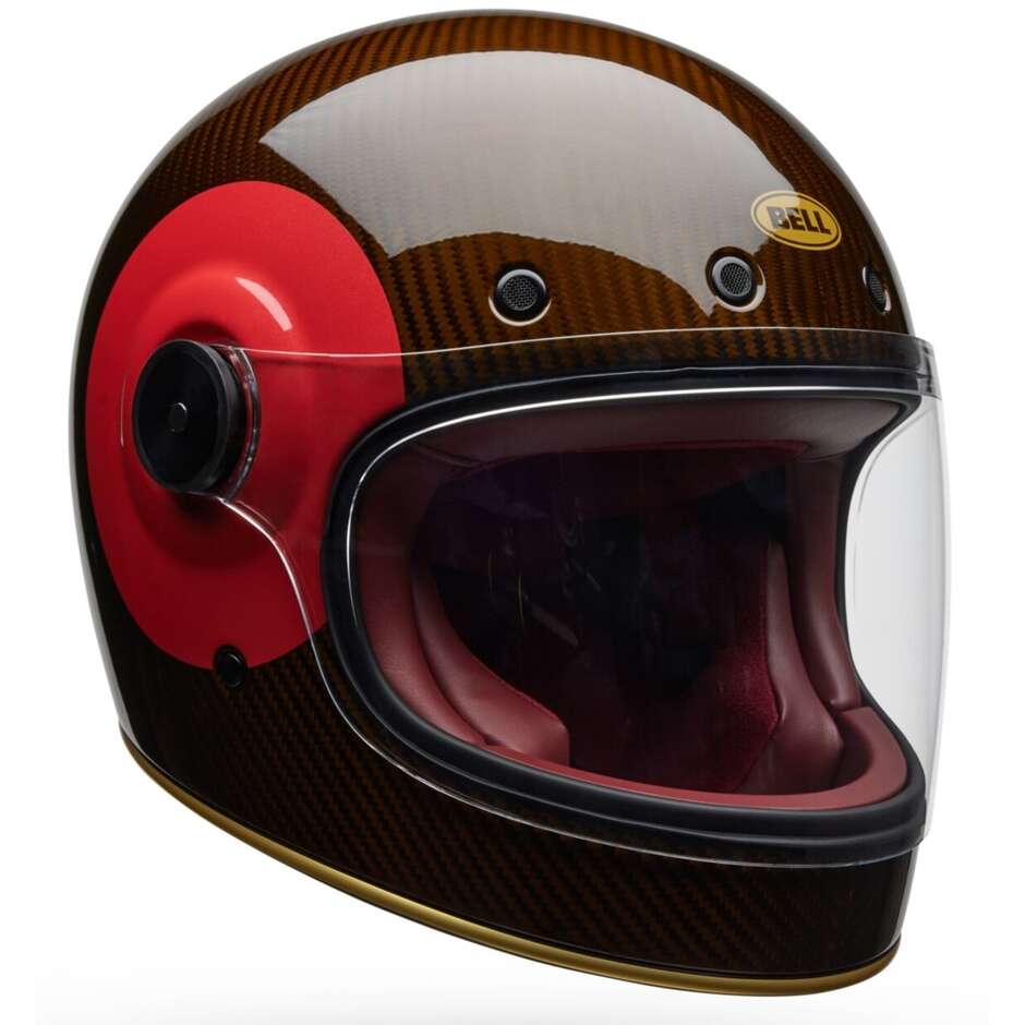 Casco Moto Integrale Custom Bell BULLITT GT CARBON TT Rosso Oro