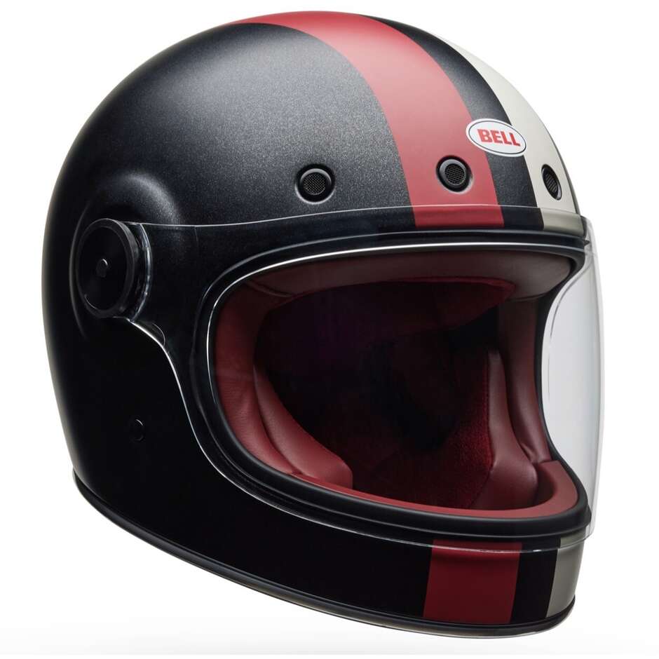 Casco Moto Integrale Custom Bell BULLITT GT COMMAND Nero Bianco Opaco