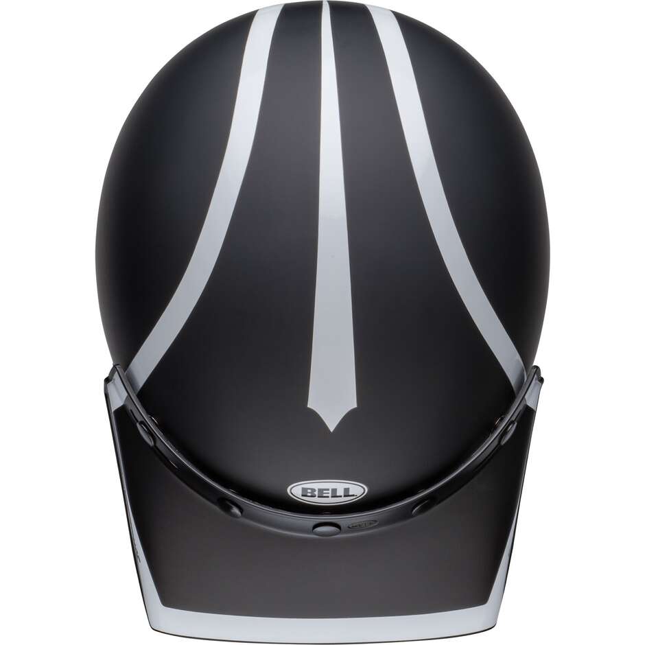Casco Moto Integrale Custom Bell MOTO-3 FASTHOUSE OLD ROAD Nero Bianco Opaco Lucido