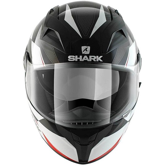 Casco moto Integrale Doppia Visera Shark VISION R 2 CISOR Nero Bianco Rosso