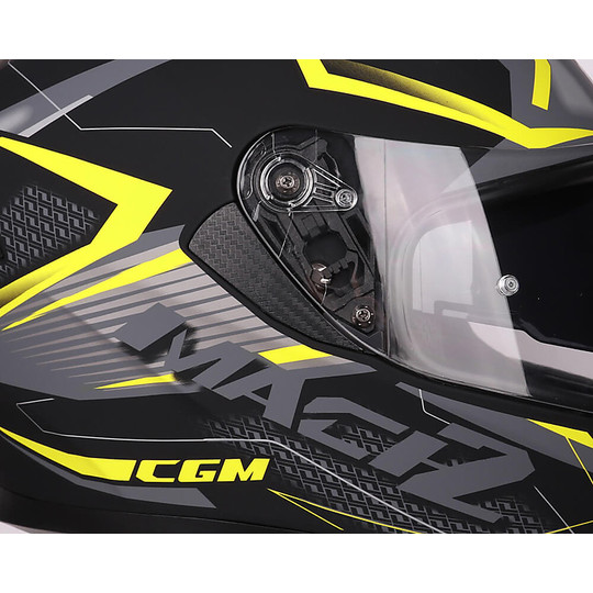 Casco Moto Integrale Doppia Visiera CGM 316G MACH 2 Giallo Fluo Opaco