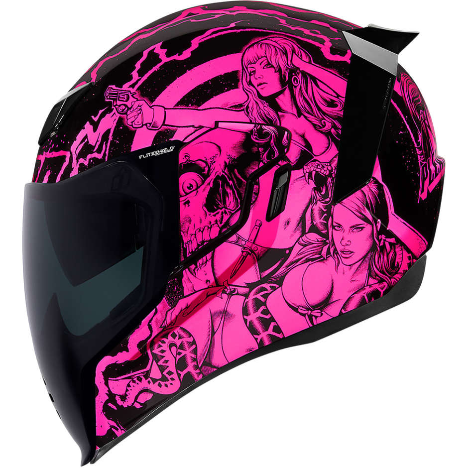 Casco Moto Integrale Doppia Visiera Icon AIRFLITE Pleasuredome Redux Pink