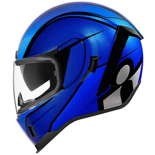 Casco Moto Integrale Doppia Visiera Icon AIRFORM Conflux Blu