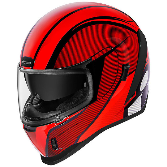 Casco Moto Integrale Doppia Visiera Icon AIRFORM Conflux Rosso