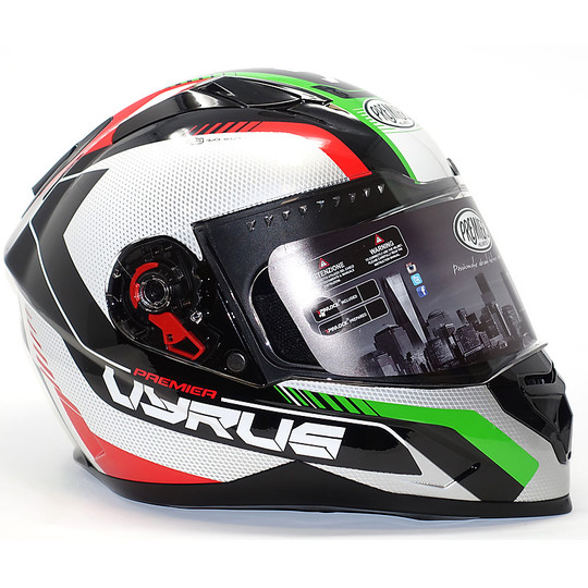 Casco Moto Integrale Doppia Visiera Premier VYRUS MP9 Verde Rosso