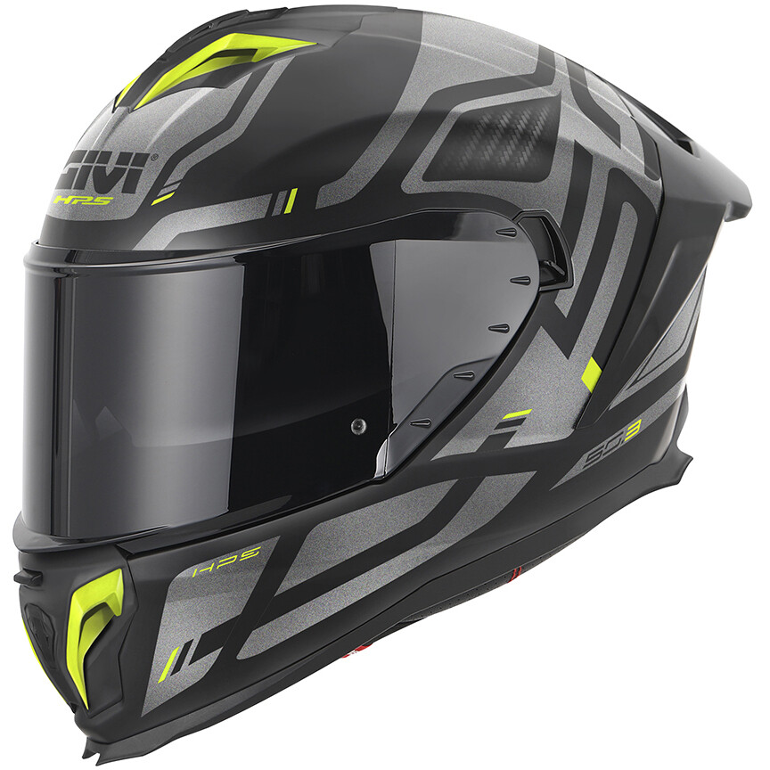 Casco Moto Integrale Givi 50.3 QUASAR Nero Titanio Giallo