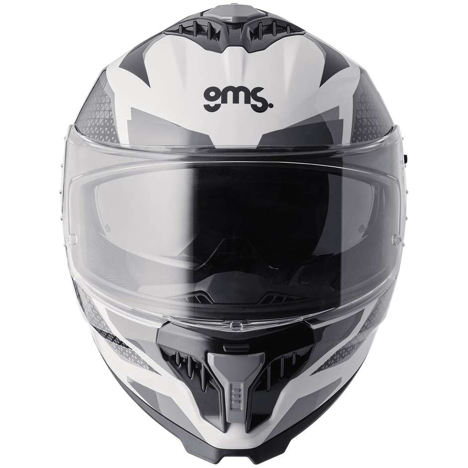 Casco Moto Integrale GMS Gelero bianco grigio grigio scuro