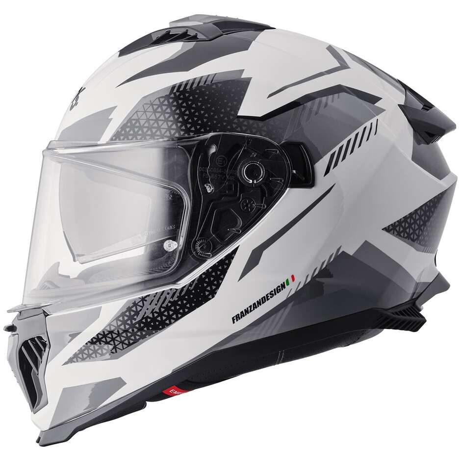 Casco Moto Integrale GMS Gelero bianco grigio grigio scuro