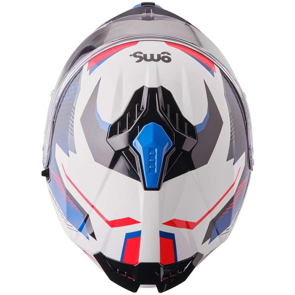 Casco Moto Integrale GMS Gelero bianco rosso blu