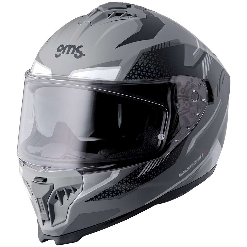 Casco Moto Integrale GMS Gelero grigio opaco grigio