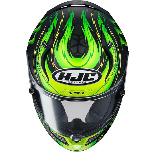 Casco Moto Integrale HJC RPHA 11 Cal CRUTCHLOW Replica MC4HSF Nero Verde