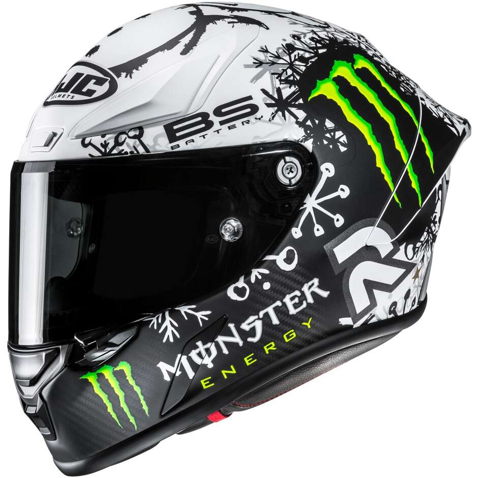 Casco Moto Integrale Hjc RPHA1 V2 CARBON SNOW DIABLO MC10SF