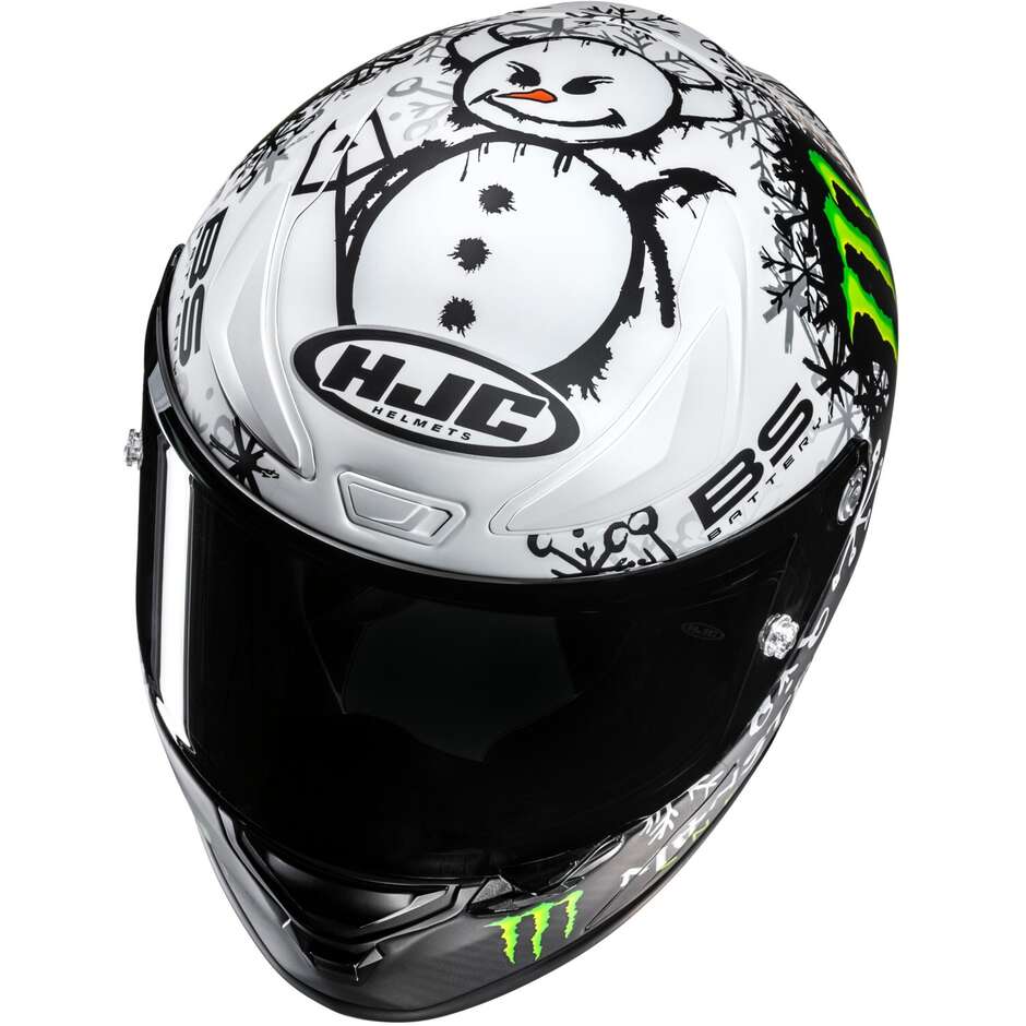 Casco Moto Integrale Hjc RPHA1 V2 CARBON SNOW DIABLO MC10SF