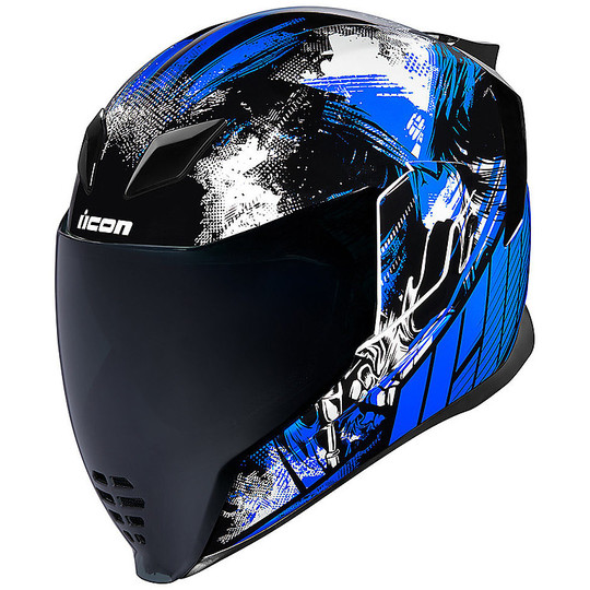 Casco Moto Integrale Icon AIRFLITE Stim Blu