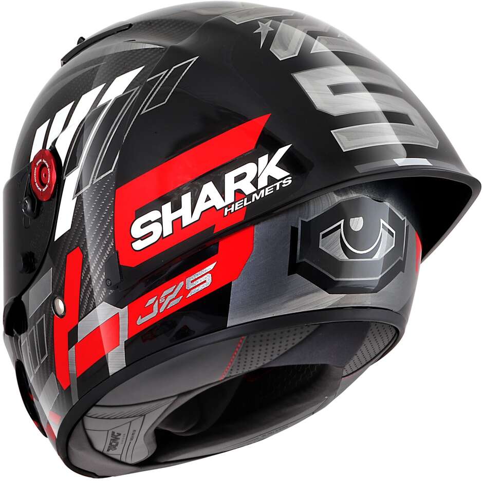 Casco Moto Integrale in Carbonio Shark RACE-R PRO GP 06 REPLICA ZARCO WINTER TEST Carbon Cromo Rosso