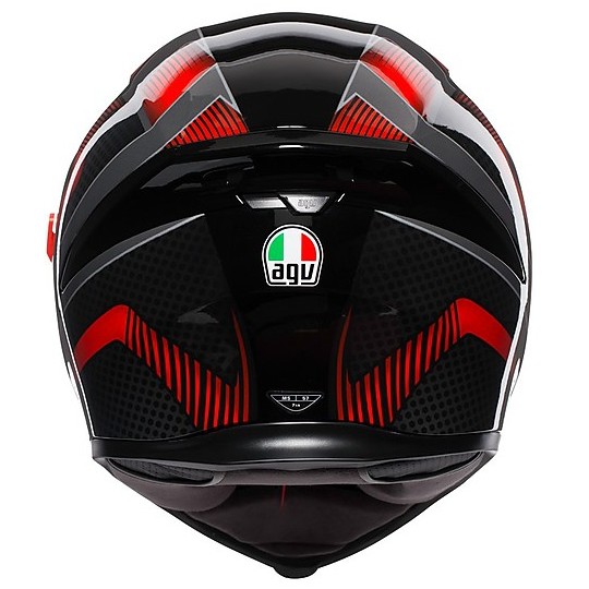 Casco Moto Integrale in Fibra AGV K-5 S Multi HURRICANE 2.0 Nero Rosso