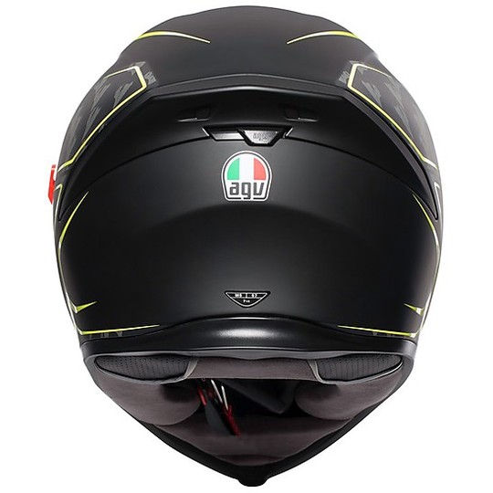 Casco Moto Integrale in Fibra AGV K-5 S Multi TORNADO Nero Giallo Fluo