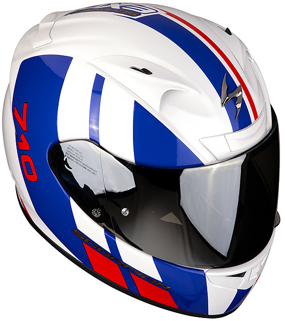 Casco Moto Integrale in Fibra Scorpion EXO 710 Air GT Bianco Blu Rosso  Vendita Online - Outletmoto.eu