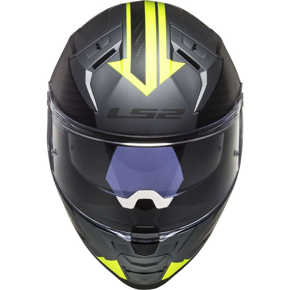Casco Moto Integrale  In HPFC Ls2 FF811 VECTOR II Splitter Titanio Opaco Giallo Fluo