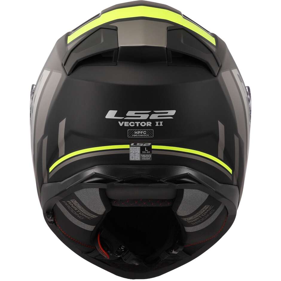 Casco Moto Integrale In HPFC Ls2 FF811 VECTOR II TRON Nero Opaco Giallo Fluo