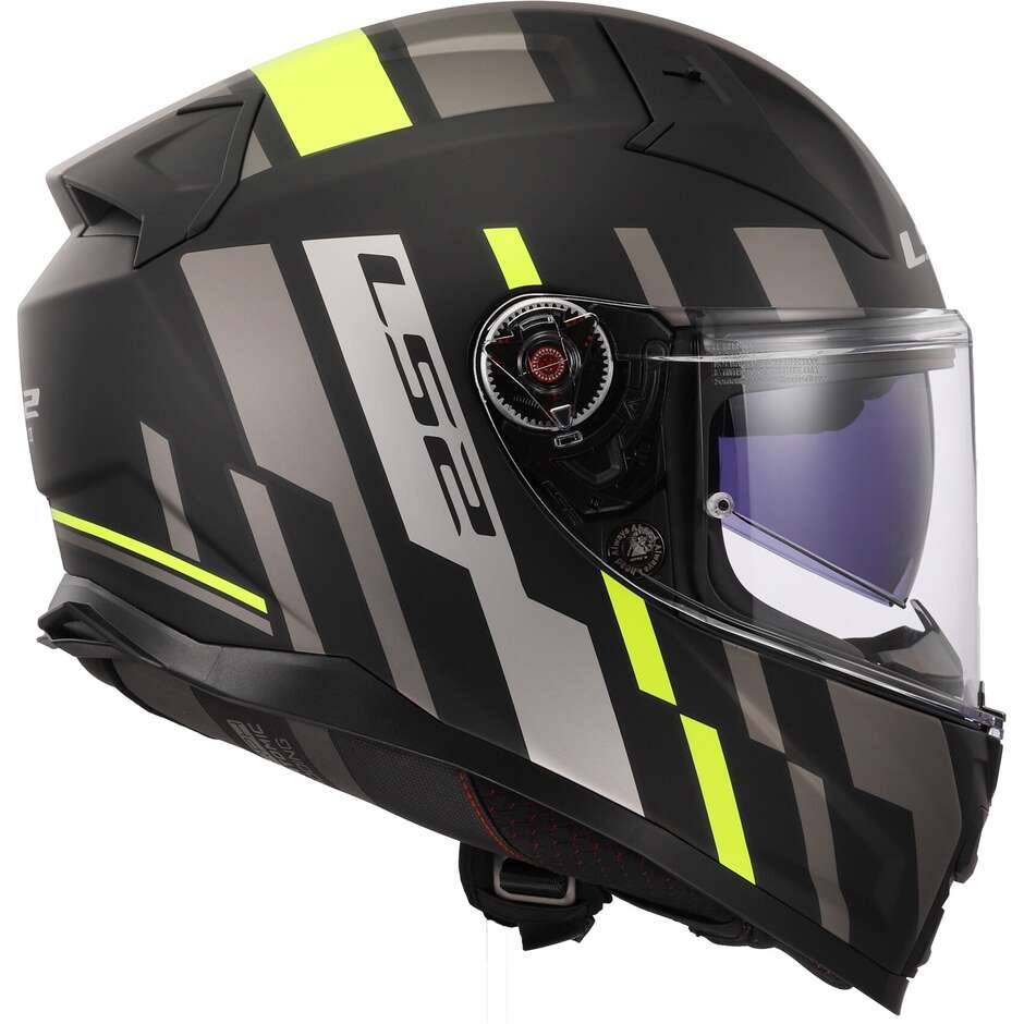 Casco Moto Integrale In HPFC Ls2 FF811 VECTOR II TRON Nero Opaco Giallo Fluo