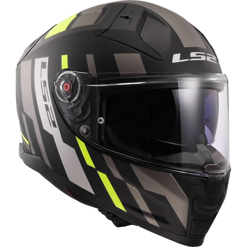 Casco Moto Integrale In HPFC Ls2 FF811 VECTOR II TRON Nero Opaco Giallo Fluo