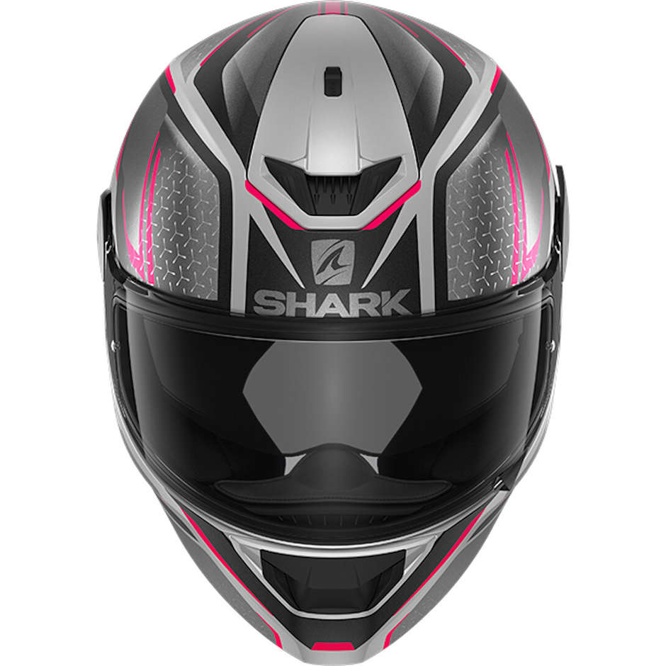 Casco Moto Integrale In Shark D-SKWAL 2 DAVEN Grigio Opaco Nero Viola