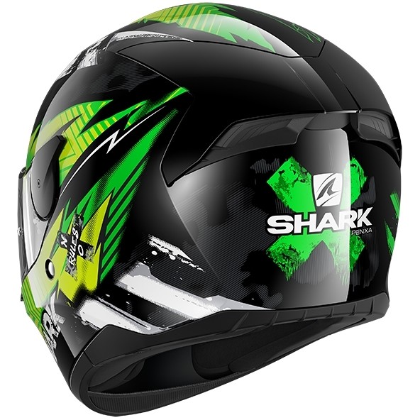Casco Moto Integrale In Shark D-SKWAL 2 PENXA Nero Verde Giallo