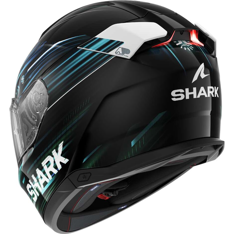 Casco Moto Integrale In Shark SKWAL i3 LIGHT-BLUR Nero Blu Verde