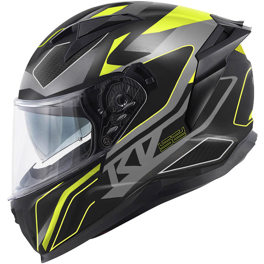 Casco Moto Integrale Kappa KV52 ATLANTIC Nero Grigio Titanio Giallo Fluo