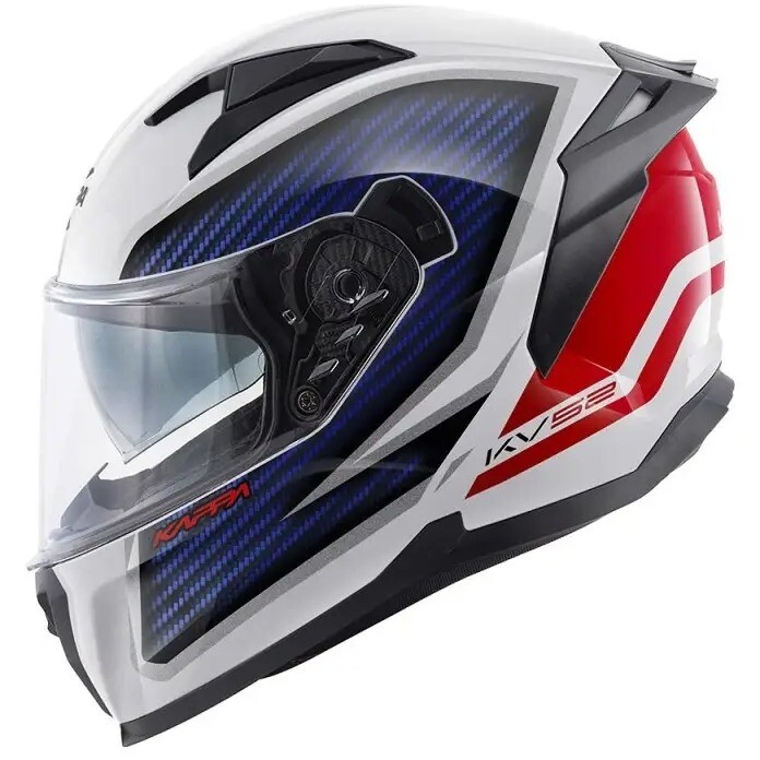 Casco Moto Integrale KV52 KRONOS Bianco Blu Rosso taglia XS