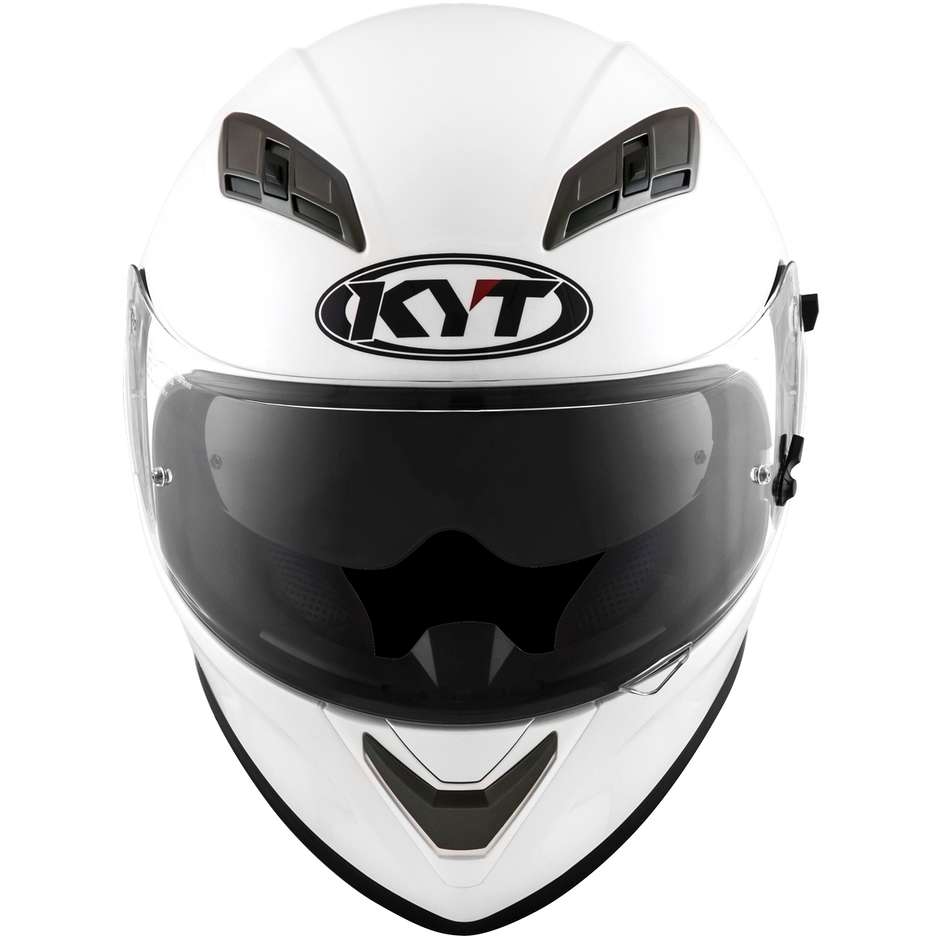 Casco Moto Integrale KYT FALCON 2 PLAIN PEARL Bianco