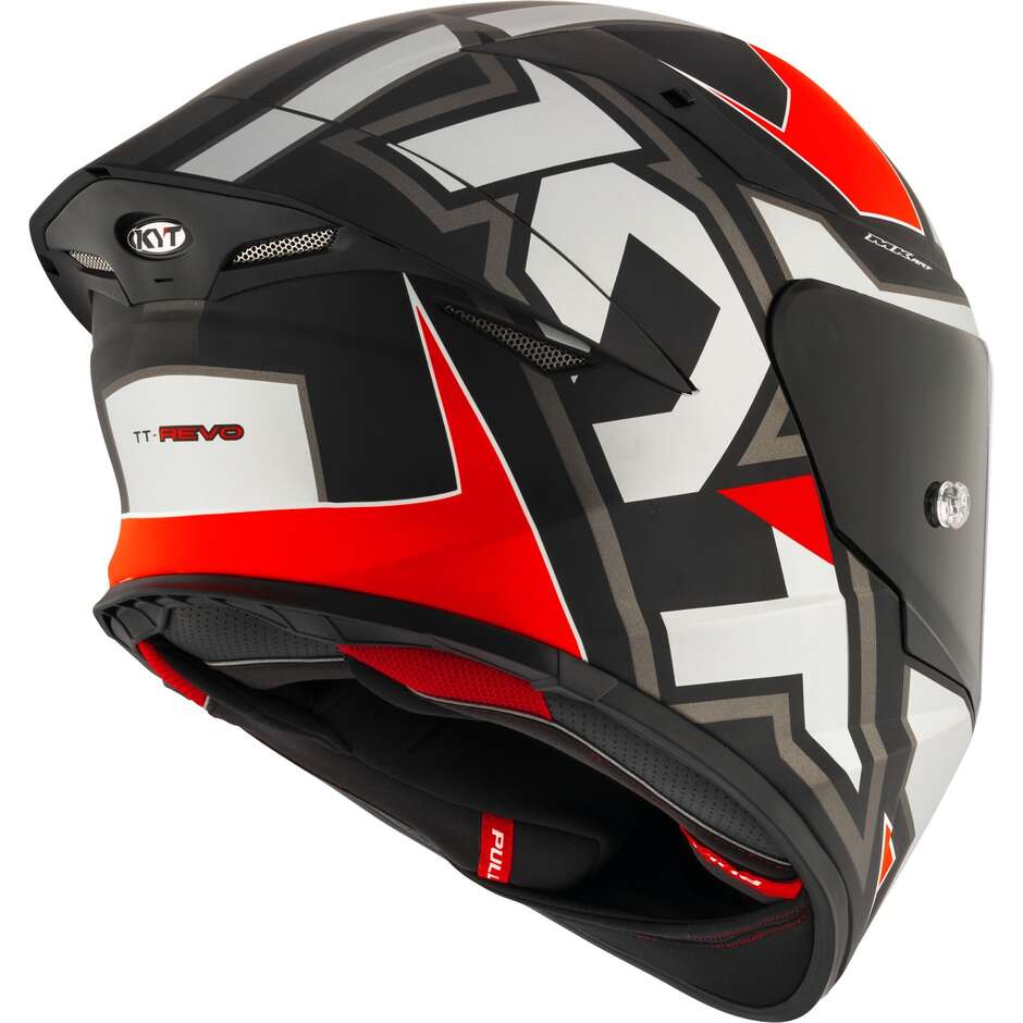 Casco Moto Integrale Kyt TT-REVO ELECTRON Grigio Opaco Rosso 