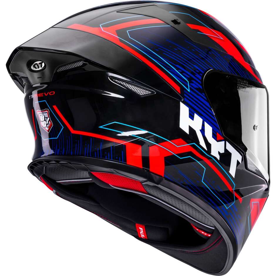 Casco Moto Integrale Kyt TT-REVO SPEEDING Nero Rosso Blu