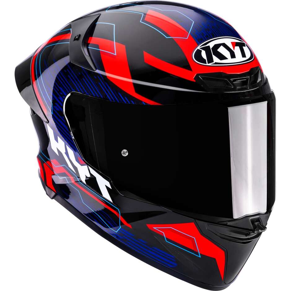 Casco Moto Integrale Kyt TT-REVO SPEEDING Nero Rosso Blu