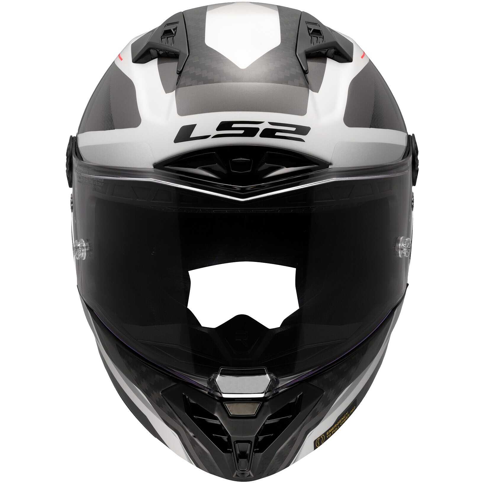 LS2 THUNDER GP Motorradhelm - Integralhelm Gloss White Red Größe M