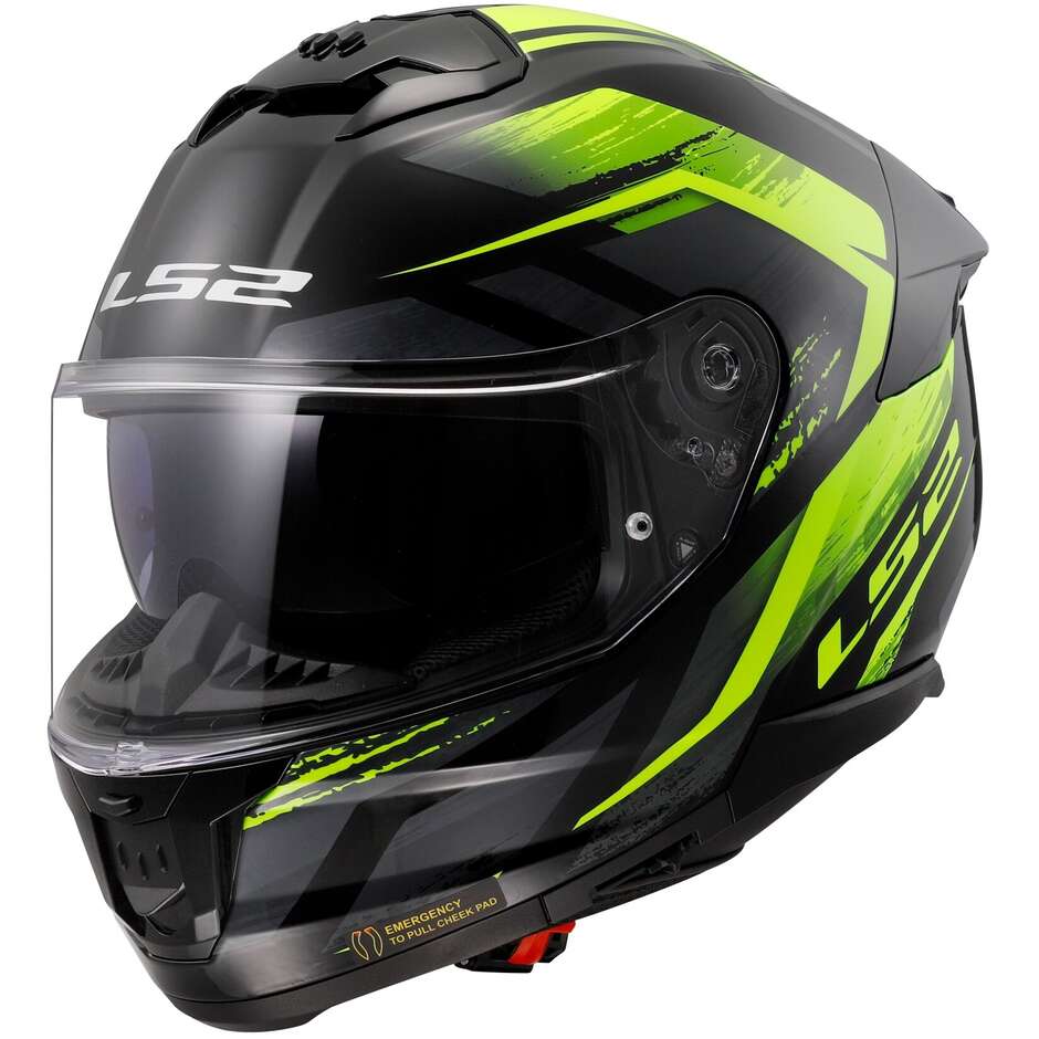 Casco Moto Integrale Ls2 FF808 STREAM II Fury Nero Grigio Giallo 