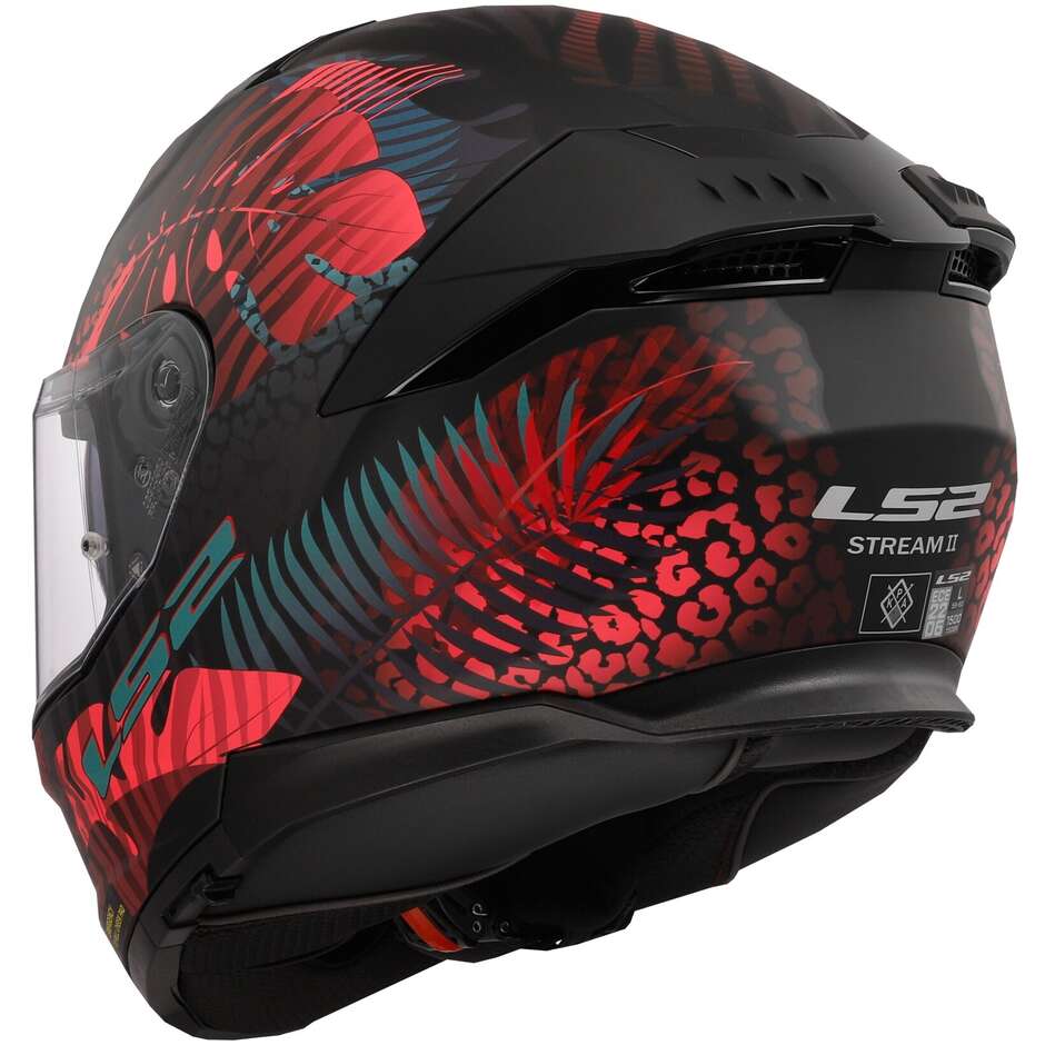 Casco Moto Integrale Ls2 FF808 STREAM II Jungle Nero Opaco Blu Rosa