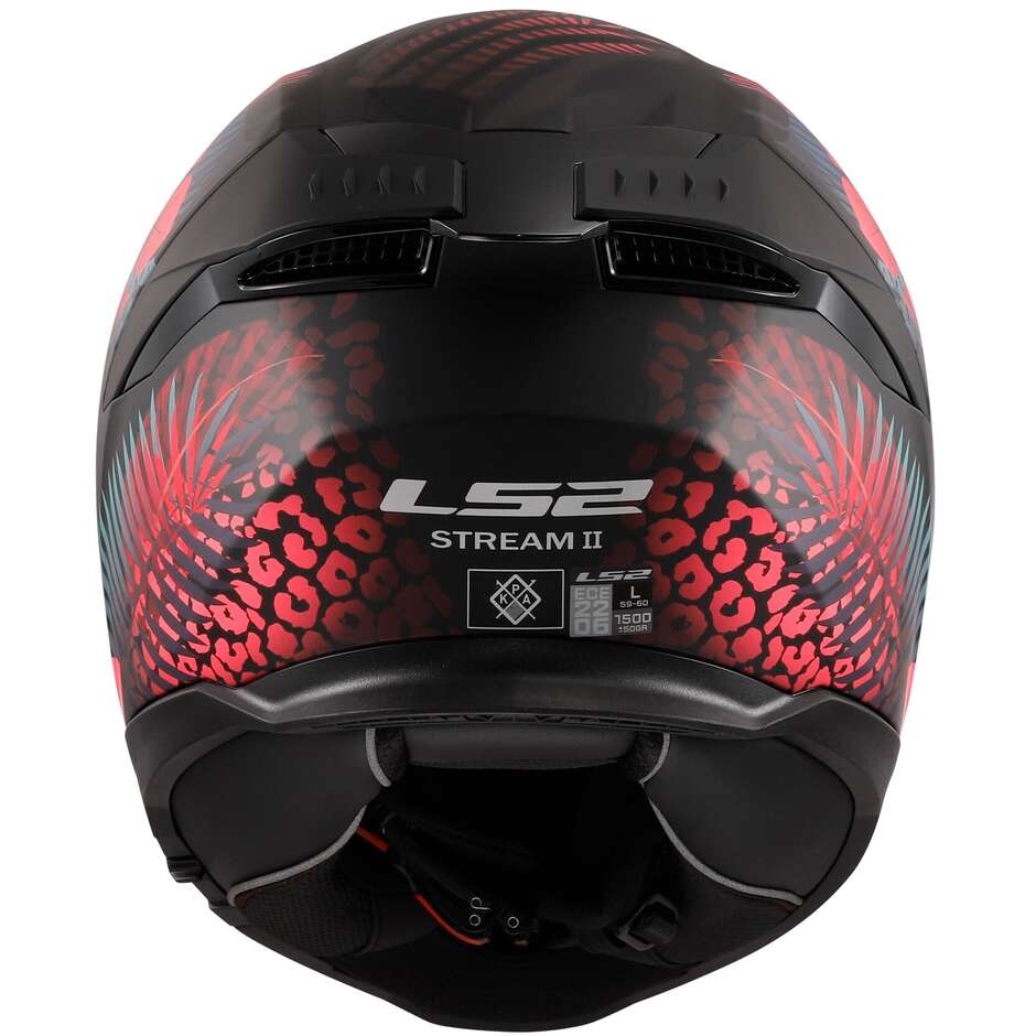 Casco Moto Integrale Ls2 FF808 STREAM II Jungle Nero Opaco Blu Rosa