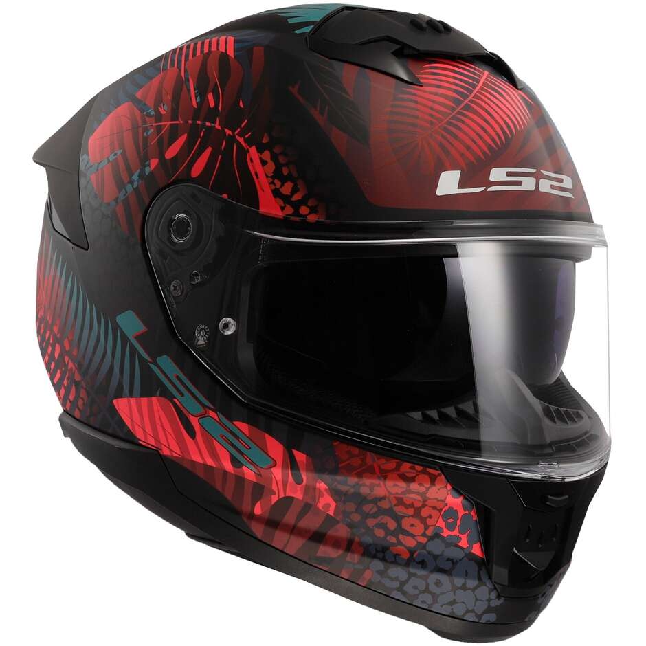 Casco Moto Integrale Ls2 FF808 STREAM II Jungle Nero Opaco Blu Rosa