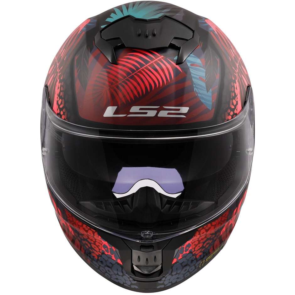 Casco Moto Integrale Ls2 FF808 STREAM II Jungle Nero Opaco Blu Rosa